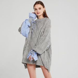 NWOT Sadie Shirt Combo Knit Pullover S/M Gray